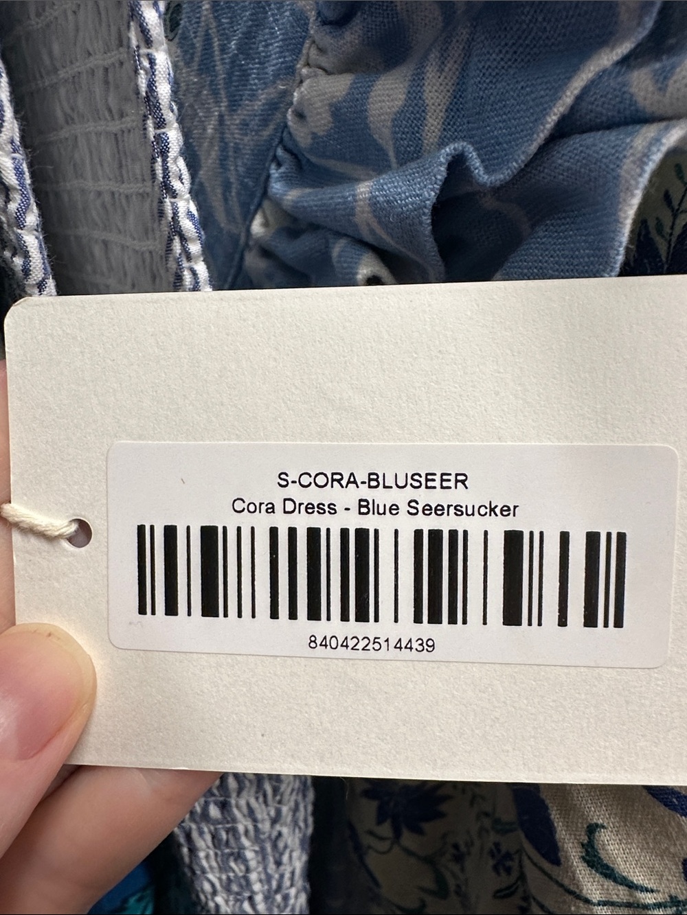 Cora Dress Blue Seersucker by Marea - Picture 5 of 5